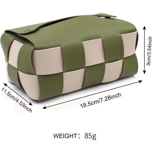 Handmade PU Leather Woven Tissue Box Cover - Modern Rectangular Holder - Picture 7 of 10